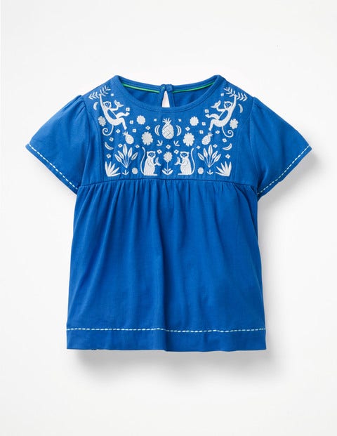 Tropical Embroidered Top - Duke Blue Monkeys Tropical Embroidered Top - Duke Blue Monkeys