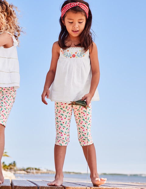 Fun Cropped Leggings - Parisian Pink Cherries Fun Cropped Leggings - Parisian Pink Cherries