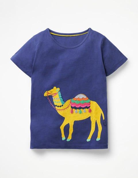 Safari Appliqué T-Shirt - Starboard Blue Camel Safari Appliqué T-Shirt - Starboard Blue Camel