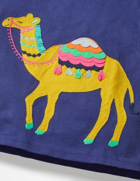 Safari Appliqué T-Shirt - Starboard Blue Camel Safari Appliqué T-Shirt - Starboard Blue Camel