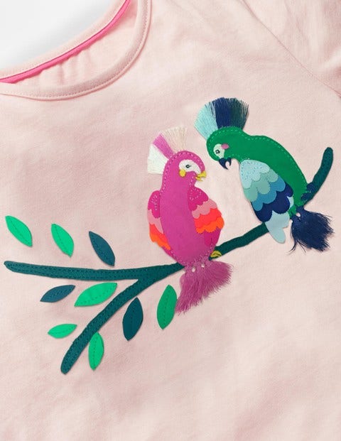 Safari Appliqué T-Shirt - Parisian Pink Birds Safari Appliqué T-Shirt - Parisian Pink Birds