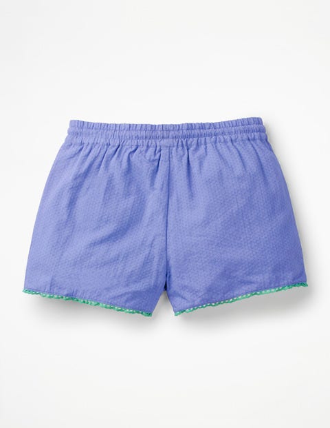 Embroidered Tie-Waist Shorts - Dusty Iris Purple Embroidered Tie-Waist Shorts - Dusty Iris Purple