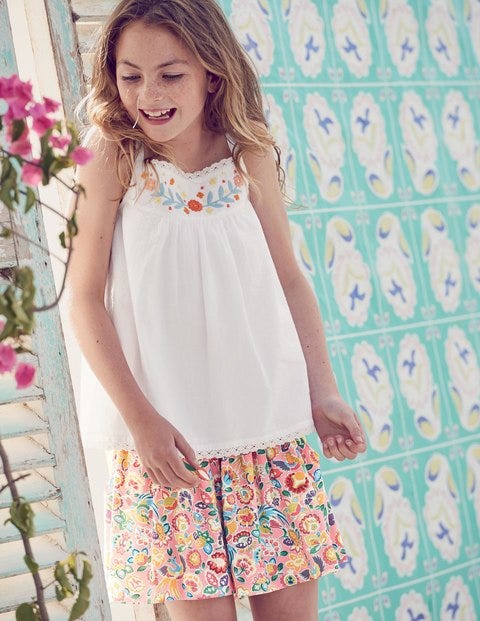 Printed Culottes - Flamingo Pink Tropical Paisley Printed Culottes - Flamingo Pink Tropical Paisley