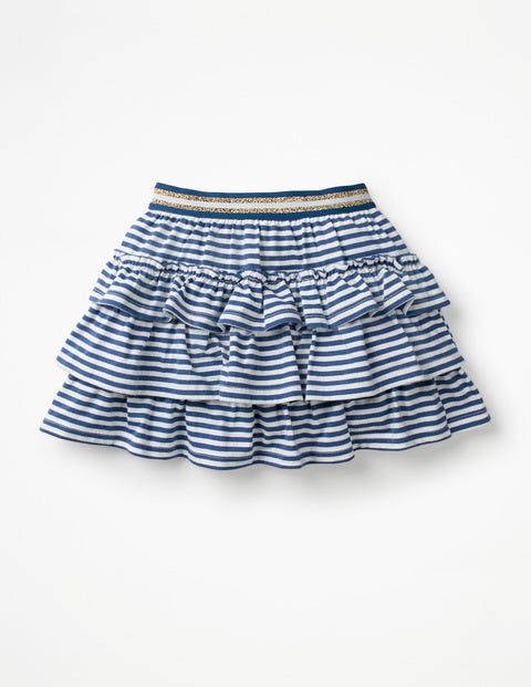 Jersey Ruffle Skort - Starboard Blue/White Stripe Jersey Ruffle Skort - Starboard Blue/White Stripe