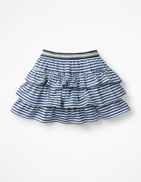 Jersey Ruffle Skort - Starboard Blue/White Stripe Jersey Ruffle Skort - Starboard Blue/White Stripe