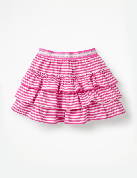 Jersey Ruffle Skort - Tickled Pink/White Stripe Jersey Ruffle Skort - Tickled Pink/White Stripe