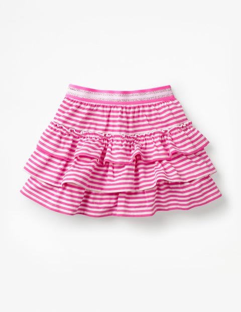Jupe-Short Volantée En Jersey - Rayures rose angélique/blanc Jupe-Short Volantée En Jersey - Rayures rose angélique/blanc