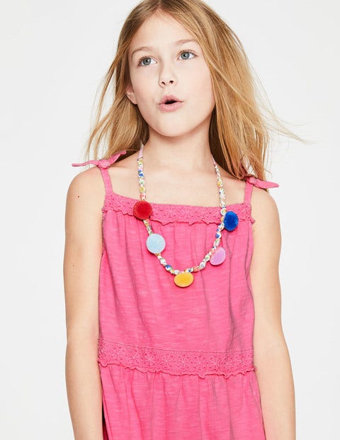 Gestuftes Stückgefärbtes Kleid - Festivalrosa Gestuftes Stückgefärbtes Kleid - Festivalrosa