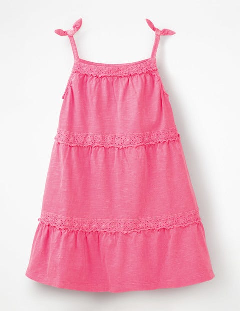 Gestuftes Stückgefärbtes Kleid - Festivalrosa Gestuftes Stückgefärbtes Kleid - Festivalrosa