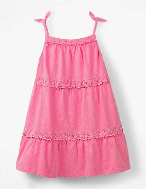 Gestuftes Stückgefärbtes Kleid - Festivalrosa Gestuftes Stückgefärbtes Kleid - Festivalrosa