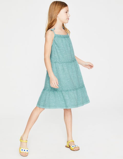 Tiered Garment-Dyed Dress - Mineral Blue Tiered Garment-Dyed Dress - Mineral Blue