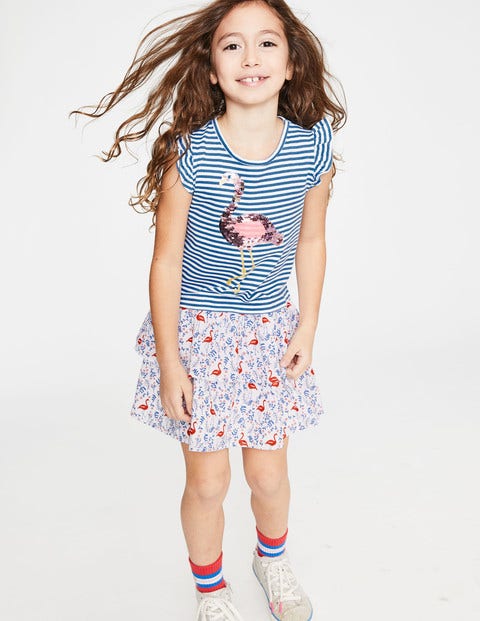 Colour-Change Sequin Dress - White Flamingo Floral Colour-Change Sequin Dress - White Flamingo Floral