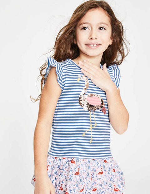 Colour-Change Sequin Dress - White Flamingo Floral Colour-Change Sequin Dress - White Flamingo Floral