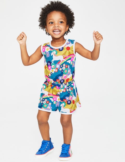 Retro Jersey Romper - Multi Unicorn Sunset Retro Jersey Romper - Multi Unicorn Sunset