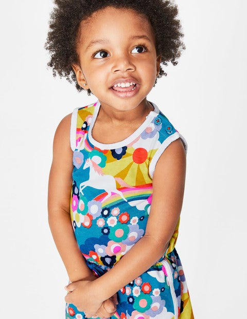 Retro Jersey Romper - Multi Unicorn Sunset Retro Jersey Romper - Multi Unicorn Sunset