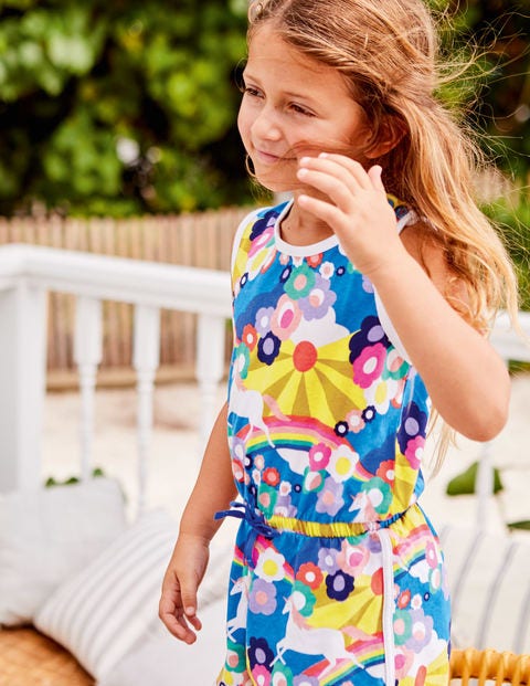 Retro Jersey Romper - Multi Unicorn Sunset Retro Jersey Romper - Multi Unicorn Sunset
