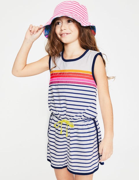 Retro Jersey Romper - White/Starboard Blue Stripe Retro Jersey Romper - White/Starboard Blue Stripe
