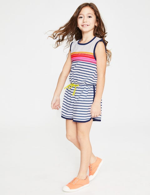 Retro Jersey Romper - White/Starboard Blue Stripe Retro Jersey Romper - White/Starboard Blue Stripe