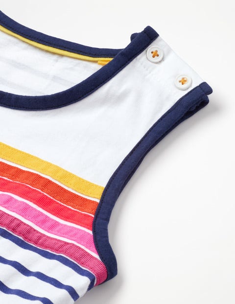 Retro Jersey Romper - White/Starboard Blue Stripe Retro Jersey Romper - White/Starboard Blue Stripe