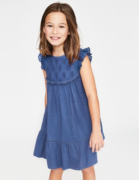 Tropical Broderie Dress - Starboard Blue Tropical Broderie Dress - Starboard Blue