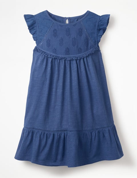 Tropical Broderie Dress - Starboard Blue Tropical Broderie Dress - Starboard Blue