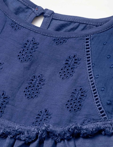 Tropical Broderie Dress - Starboard Blue Tropical Broderie Dress - Starboard Blue