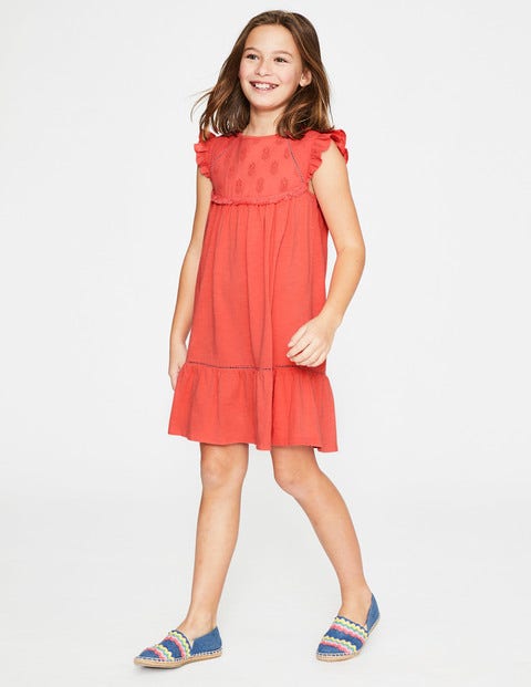 Tropical Broderie Dress - Tropical Coral Tropical Broderie Dress - Tropical Coral