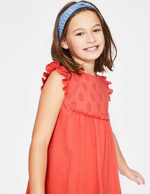 Tropical Broderie Dress - Tropical Coral Tropical Broderie Dress - Tropical Coral