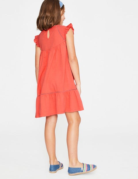 Tropical Broderie Dress - Tropical Coral Tropical Broderie Dress - Tropical Coral