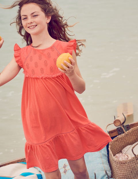 Tropical Broderie Dress - Tropical Coral Tropical Broderie Dress - Tropical Coral