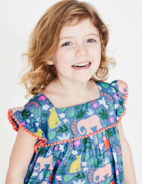Robe En Jersey Avec Manches Volantées - Jardin indien multi Robe En Jersey Avec Manches Volantées - Jardin indien multi