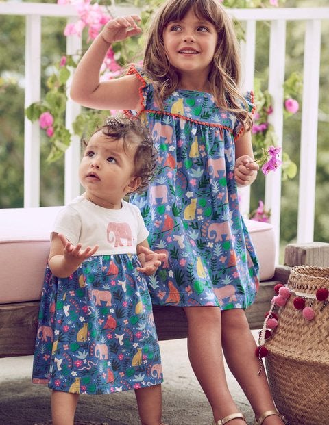 Robe En Jersey Avec Manches Volantées - Jardin indien multi Robe En Jersey Avec Manches Volantées - Jardin indien multi