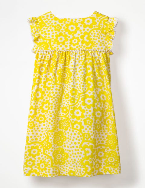 Frill Sleeve Jersey Dress - Sunshine Yellow Daisy Cloud Frill Sleeve Jersey Dress - Sunshine Yellow Daisy Cloud