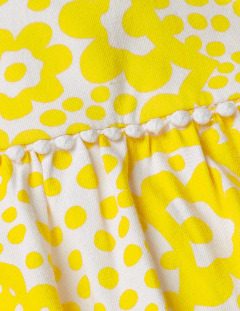 Frill Sleeve Jersey Dress - Sunshine Yellow Daisy Cloud Frill Sleeve Jersey Dress - Sunshine Yellow Daisy Cloud