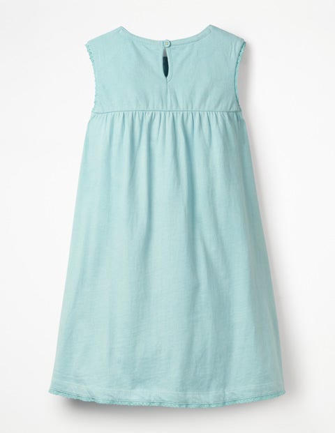 Bold Embroidered Jersey Dress - Mineral Blue Bold Embroidered Jersey Dress - Mineral Blue