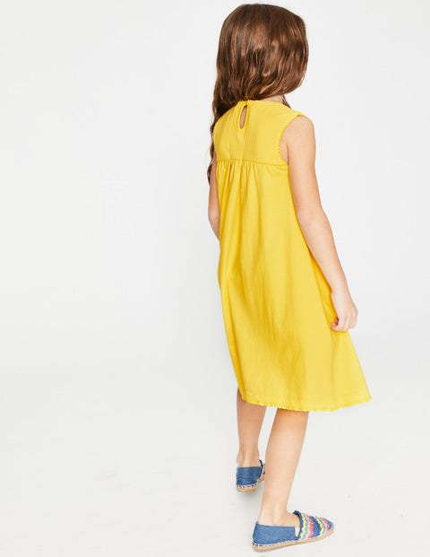 Bold Embroidered Jersey Dress - Sweetcorn Yellow Bold Embroidered Jersey Dress - Sweetcorn Yellow