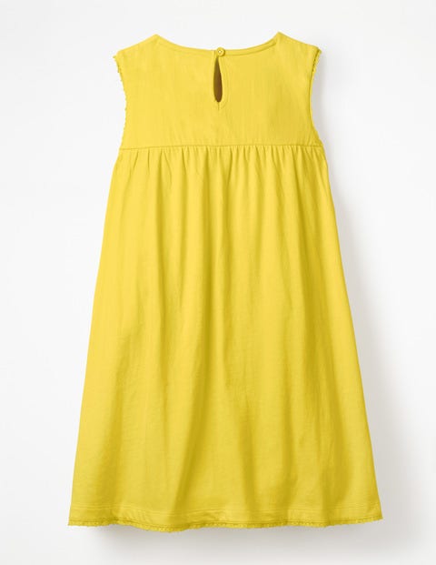 Bold Embroidered Jersey Dress - Sweetcorn Yellow Bold Embroidered Jersey Dress - Sweetcorn Yellow