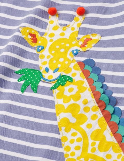Safari Friends Appliqué Dress - Parma Violet Stripe/Giraffe Safari Friends Appliqué Dress - Parma Violet Stripe/Giraffe