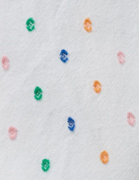 Embroidered Trim Dress - Multi Clip Dot Embroidered Trim Dress - Multi Clip Dot