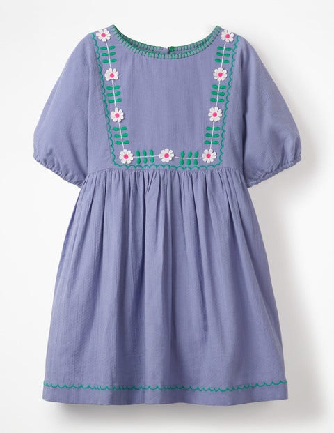 Robe Brodée Bohème - Violet iris poudré Robe Brodée Bohème - Violet iris poudré