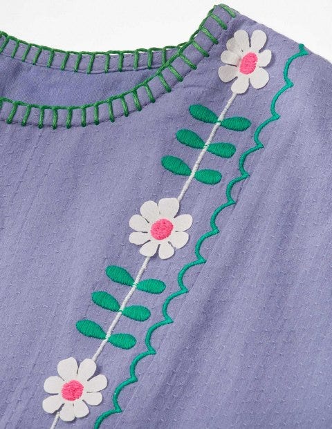 Robe Brodée Bohème - Violet iris poudré Robe Brodée Bohème - Violet iris poudré
