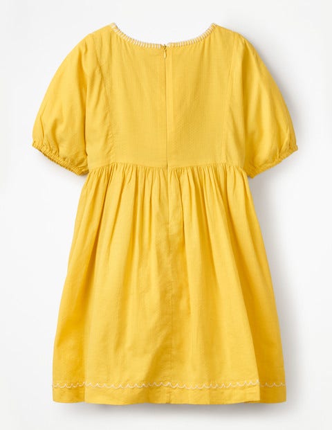 Embroidered Boho Dress - Sweetcorn Yellow Embroidered Boho Dress - Sweetcorn Yellow