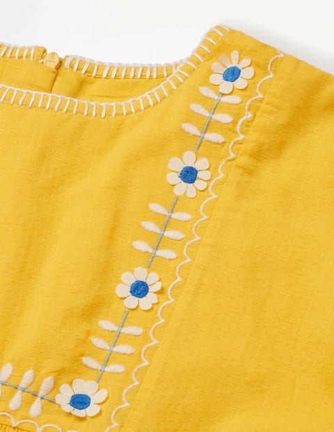 Embroidered Boho Dress - Sweetcorn Yellow Embroidered Boho Dress - Sweetcorn Yellow