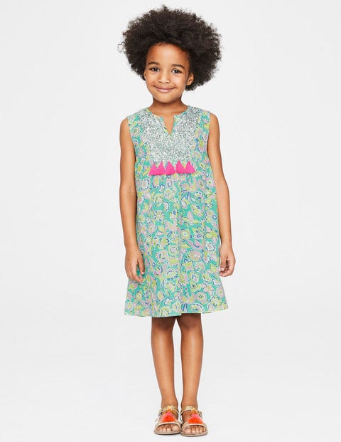 Sequin Detail Dress - Sea Breeze Tropical Paisley Sequin Detail Dress - Sea Breeze Tropical Paisley