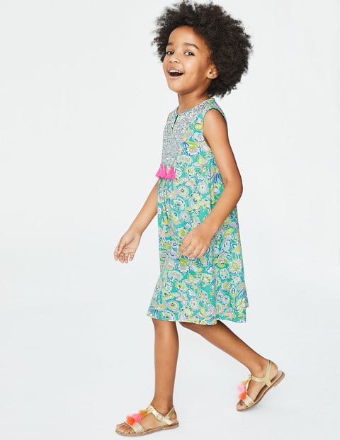 Sequin Detail Dress - Sea Breeze Tropical Paisley Sequin Detail Dress - Sea Breeze Tropical Paisley