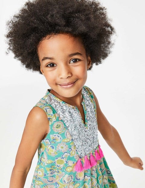 Sequin Detail Dress - Sea Breeze Tropical Paisley Sequin Detail Dress - Sea Breeze Tropical Paisley
