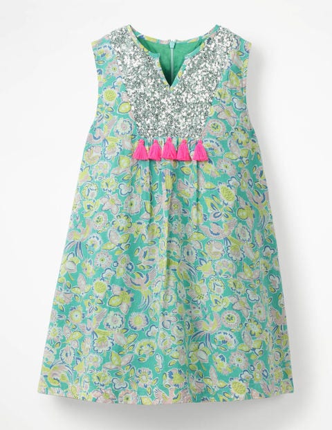 Sequin Detail Dress - Sea Breeze Tropical Paisley Sequin Detail Dress - Sea Breeze Tropical Paisley