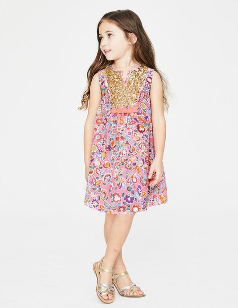 Robe À Sequins - Rose flamant avec motif cachemire tropical Robe À Sequins - Rose flamant avec motif cachemire tropical
