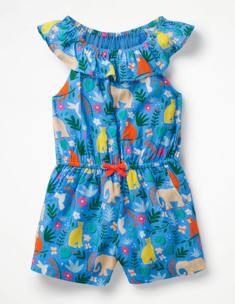 Ruffle Neck Woven Playsuit - Multi Indian Garden Ruffle Neck Woven Playsuit - Multi Indian Garden