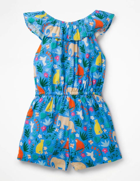 Ruffle Neck Woven Playsuit - Multi Indian Garden Ruffle Neck Woven Playsuit - Multi Indian Garden